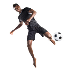 Black man playing football