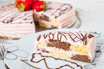 Strawberry and vanilla cake