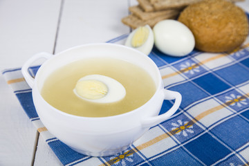 Chicken soup with egg