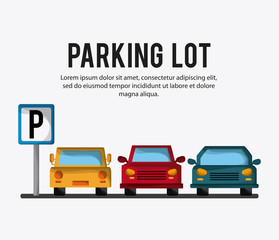 Parking lot design. Park icon. White background  , vector graphic - obrazy, fototapety, plakaty