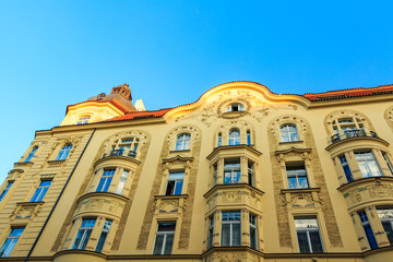 Fototapeta na wymiar Architecture on the Old Town Square of Prague, Czech Republic.