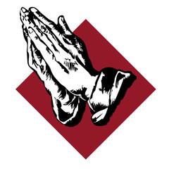 praying hands vector illustration