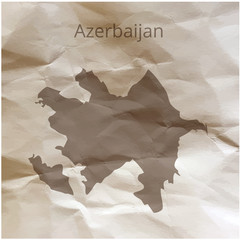 Map of the Azerbaijan on papyrus. Vector illustration.