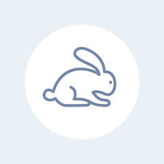 rabbit line icon, linear pictogram isolated on white, vector illustration