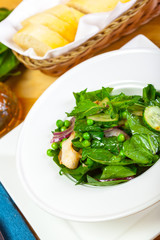 Fresh green salad with spinach