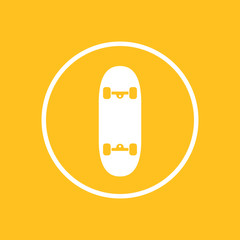 skateboard icon, skate board vector sign, vector illustration