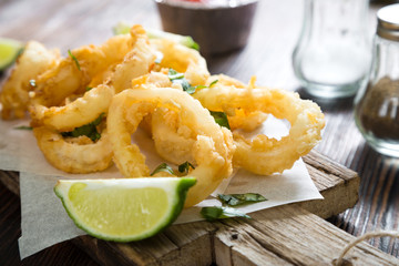 Fried squid rings © Ruslan Mitin