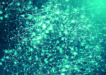 data deep learning hologram ai technology robotic, molecule of chemical, atom cell science, futuristic cyber network, system of background illustration 3d rendering