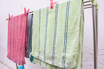 Washed Towel drying in the sun