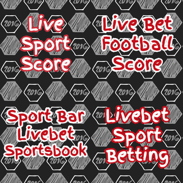 Pattern for football live betting. Vector hand drawn soccer backgraund. Live score pattern.
