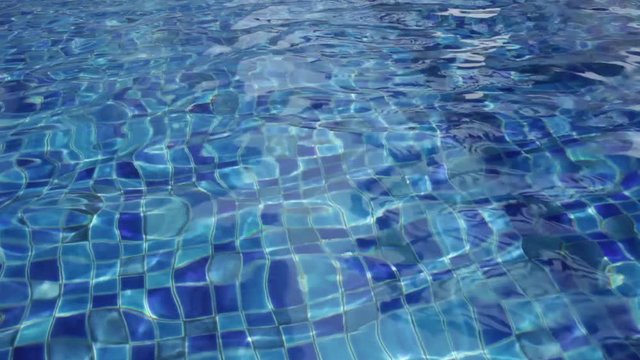 Blue water swimming pool, water texture motion background