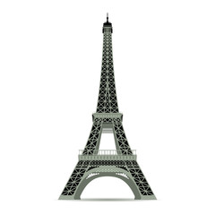 Fototapeta na wymiar Zeichnung Eiffelturm in Paris isoliert in grau