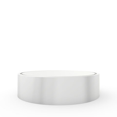 Empty podium and place on white background. 3d rendering