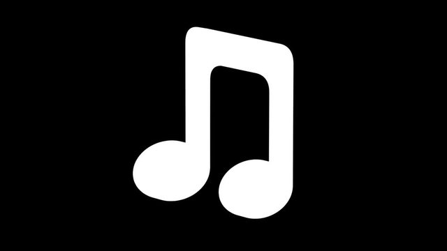 Musical note. Looping. Alpha channel.