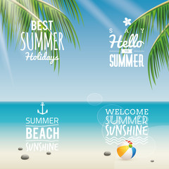 Naklejka premium Summer Vacation labels