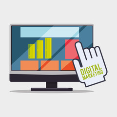 Digital Marketing design. Ecommerce icon. Isolated illustration