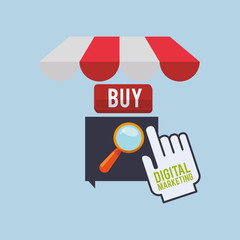 Digital Marketing design. Ecommerce icon. Isolated illustration