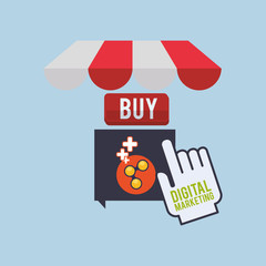 Digital Marketing design. Ecommerce icon. Isolated illustration