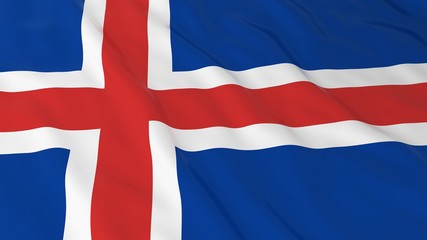 Obraz premium Icelandic Flag HD Background - Flag of Iceland 3D Illustration
