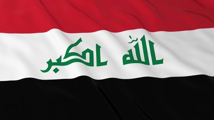 Naklejka premium Iraqi Flag HD Background - Flag of Iraq 3D Illustration