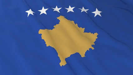 Kosovan Flag HD Background - Flag of Kosovo 3D Illustration