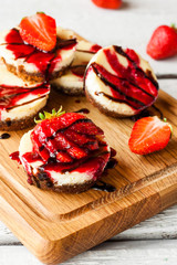 Mini cheesecake with strawberries and chocolate © yuliiaholovchenko