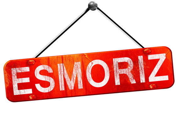 Esmoriz, 3D rendering, a red hanging sign