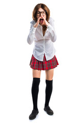 Fototapeta premium Pretty young girl shouting