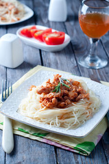 Delicious spaghetti with bacon