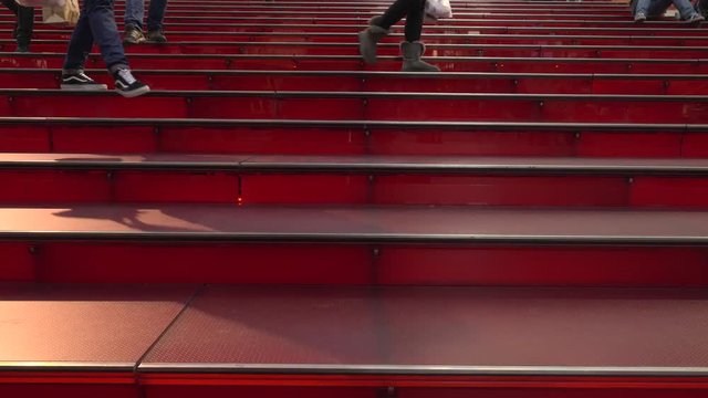 Timelapse of peoples feet in New York City