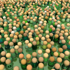 Cartoon Crowd, Green Field