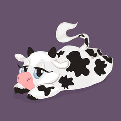 Cute Cartoon Lying Cow