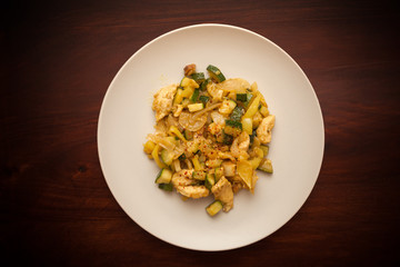 Wok dish - chicken and vegetables