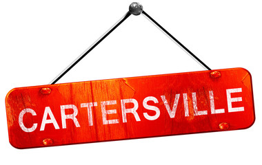 cartersville, 3D rendering, a red hanging sign