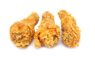 Fried chicken on white background