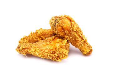 Fried chicken on white background