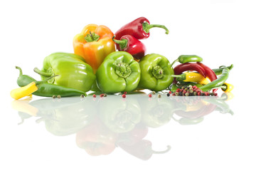 Assorted colored peppers