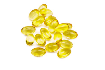 fish oil on white background