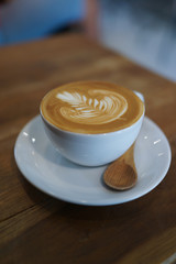 coffee latte art in coffee shop