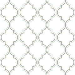 Abstract geometric seamless vector pattern. Trendy textile or interior wallpaper repeatable texture. Tony natural light beige and dark grey color shades. Arches or console shapes background.