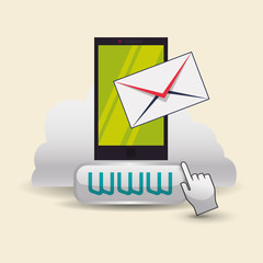 Cloud computing design. Media icon. Isolated illustration