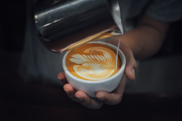 coffee latte art in coffee shop