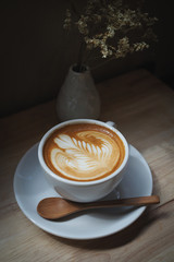 coffee latte art in coffee shop