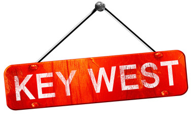 key west, 3D rendering, a red hanging sign