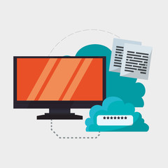 Cloud computing design. Media icon. Isolated illustration