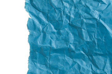 ripped blue paper crumpled