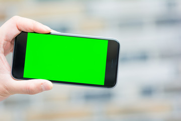 The green and blank screen of smart phone.