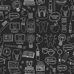 Dentistry Vector doodle set of icons Children dental care