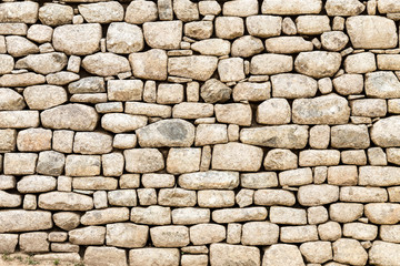 Machu Picchu rock wall, Cusco, Peru, South America. 