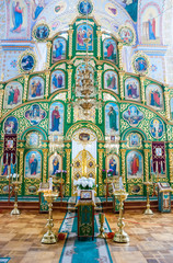 The iconostasis of the Church of the Holy Trinity Monastery Gust